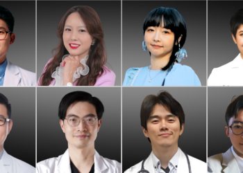 由上至下、左至右為：白袍人生學院創辦人 張益豪醫師、中醫大新竹附醫執行長張宜真、醫學影像敘事者高愷蓮、越 功能醫學診所院長陳君琳；台灣牙醫行銷學院創辦人林建佑醫師、悅庭牙醫診所院長曹皓崴、好日子診所院長黃煜晏、《The Icons》執行長許復。